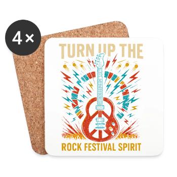 Rock festival spirit, peace gitarre - Untersetzer (4er-Set) - Weiß - Vorne