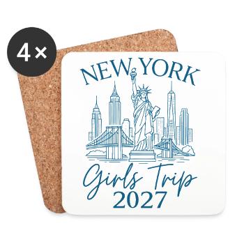 New York Girls Trip 2027 - Untersetzer (4er-Set) - Weiß - Vorne