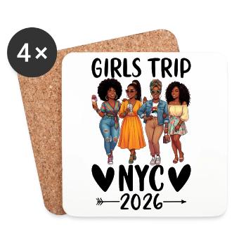 NYC Girls Trip 2026 - Dessous de verre (lot de 4) - blanc - Devant