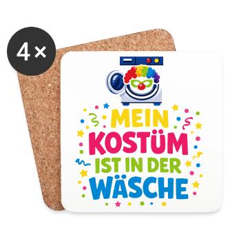 Lingerie costumée de carnaval, cadeau drôle mignon - Dessous de verre (lot de 4) - blanc - Devant