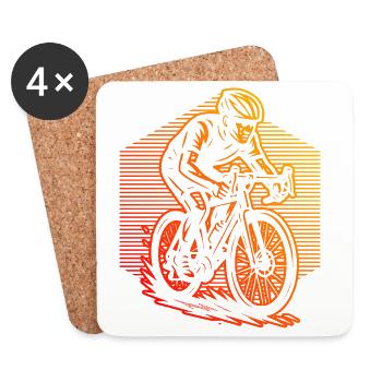 Motif clair de vélo de route pour chaque jour - Dessous de verre (lot de 4) - blanc - Devant