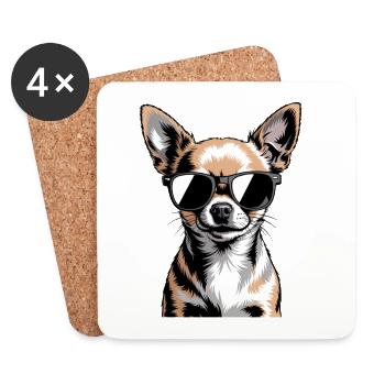 Chihuahua - Dessous de verre (lot de 4) - blanc - Devant