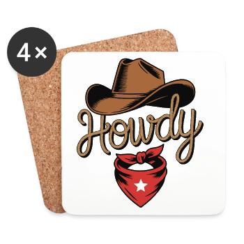 Howdy Cowboy - Western Rope Design - Untersetzer (4er-Set) - Weiß - Vorne