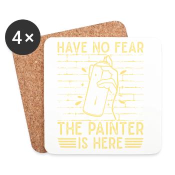 Artist Painter Graphic No Fear Painter Is Here Art - Coasters (set of 4) - white - Front