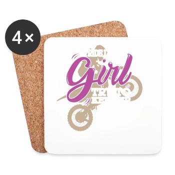 Dirt Biking I Ride Like A Girl Try To Keep Up - Coasters (set of 4) - white - Front