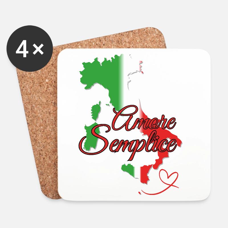 Amore Semplice Italia - Untersetzer (4er-Set) - Weiß