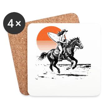 Surfer Cow Girl - Untersetzer (4er-Set) - Weiß - Vorne