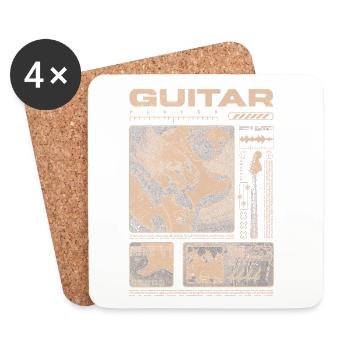 Guitariste Guitariste Rock Musicien streetwear - Dessous de verre (lot de 4) - blanc - Devant