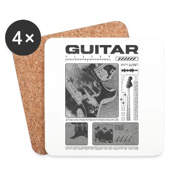 Guitar Player Rock Guitarist Streetwear Musician - Coasters (set of 4) - white - Front