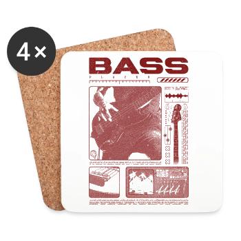 Bass Guitar Lover Bass Player Streetwear - Coasters (set of 4) - white - Front