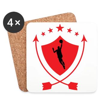 Basket Ball / Basketball / Basktet-Ball / Sport - Dessous de verre (lot de 4) - blanc - Devant
