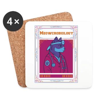 Die Meowcrobiology Gang Katzendoktor - Untersetzer (4er-Set) - Weiß - Vorne