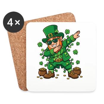 Dabbing Leprechaun St. Patrick's Day Leprechaun - Untersetzer (4er-Set) - Weiß - Vorne