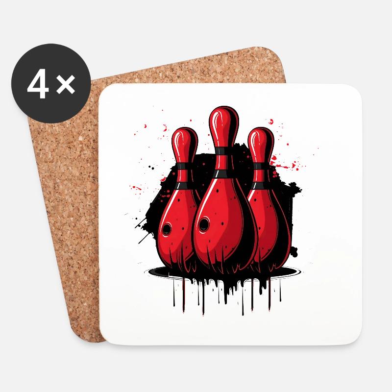 Bowling Pins - Untersetzer (4er-Set) - Weiß