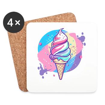 eiscreme - Coasters (set of 4) - white - Front