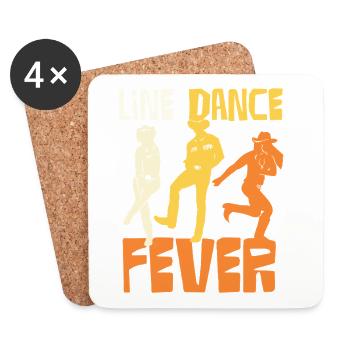 Silhouettes de fièvre de la danse en ligne - Dessous de verre (lot de 4) - blanc - Devant