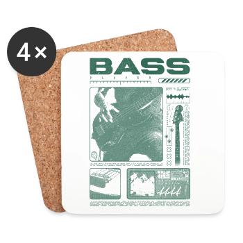 Bass Guitar Lover Bass Player Streetwear - Coasters (set of 4) - white - Front