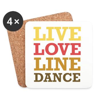 Live Love Line Dance - Untersetzer (4er-Set) - Weiß - Vorne