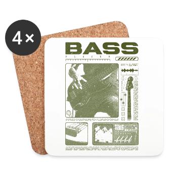 Bass Guitar Lover Bass Player Streetwear - Coasters (set of 4) - white - Front