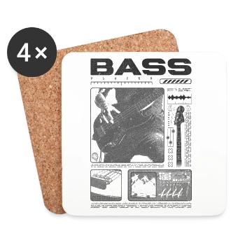 Bass Guitar Lover Bass Player Streetwear - Coasters (set of 4) - white - Front