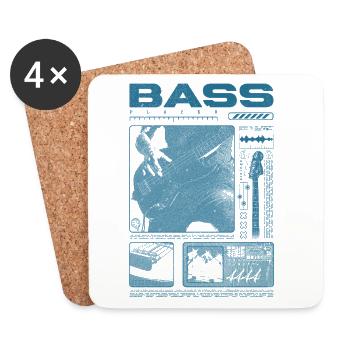 Bass Guitar Lover Bass Player Streetwear - Coasters (set of 4) - white - Front