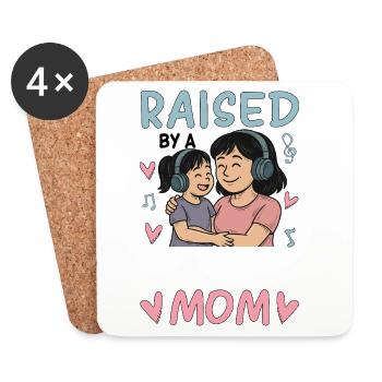 Élevée par une maman K-Pop - Dessous de verre (lot de 4) - blanc - Devant