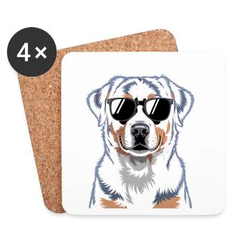 Appenzeller Sennenhund - Untersetzer (4er-Set) - Weiß - Vorne