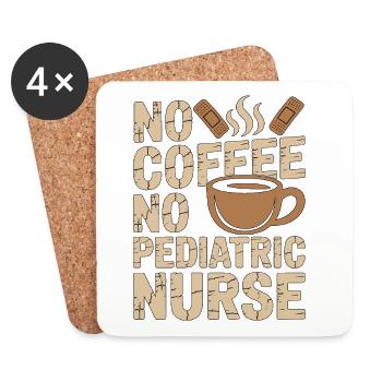 Pediatric Nurse No Coffee No Peds RN Coffee Lover - Untersetzer (4er-Set) - Weiß - Vorne