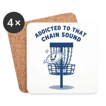 Addicted To That Chain Sound Disc Golf Flying Disc - Coasters (set of 4) - white - Front