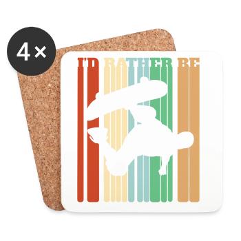 Ich würde lieber Skateboard fahren - Untersetzer (4er-Set) - Weiß - Vorne
