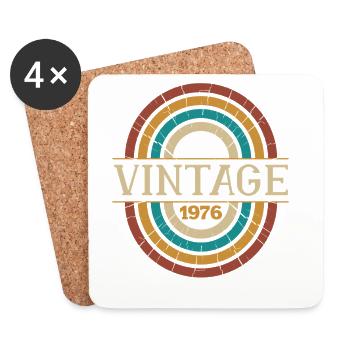Vintage 1976 Birthday Gift Retro Born in 1976 - Coasters (set of 4) - white - Front