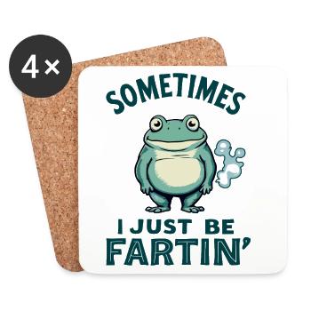 Grenouille, drôle, parfois je me fais juste pêtre - Dessous de verre (lot de 4) - blanc - Devant