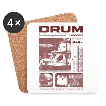 Batteur rock Drumplayer Streetwear - Dessous de verre (lot de 4) - blanc - Devant