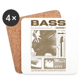 Bass Guitar Lover Bass Player Streetwear - Coasters (set of 4) - white - Front