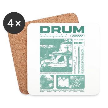 Batteur rock Drumplayer Streetwear - Dessous de verre (lot de 4) - blanc - Devant