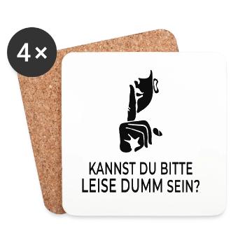 Can you please be quietly stupid? - Coasters (set of 4) - white - Front