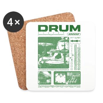 Batteur rock Drumplayer Streetwear - Dessous de verre (lot de 4) - blanc - Devant