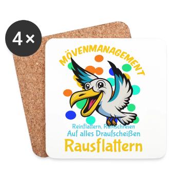 Mövenmanagement kompetenter Kollegen - Untersetzer (4er-Set) - Weiß - Vorne