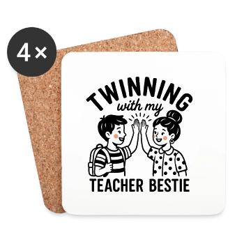 Partnerschaft mit meiner besten Lehrerin - Untersetzer (4er-Set) - Weiß - Vorne