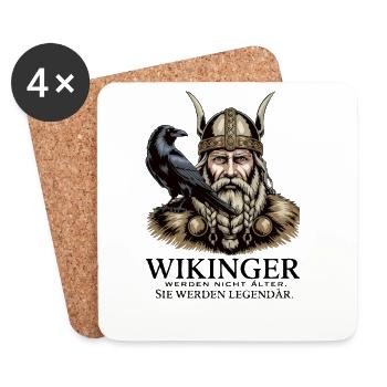 Wikinger Viking Legende Seemann Odin Rabe Kämpfer - Untersetzer (4er-Set) - Weiß - Vorne