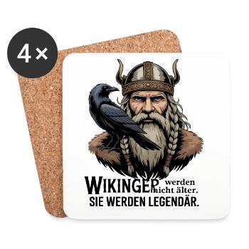 Légende viking viking marin Odin Raven Fighter - Dessous de verre (lot de 4) - blanc - Devant