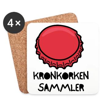 Kronkorken_Sammler - Dessous de verre (lot de 4) - blanc - Devant