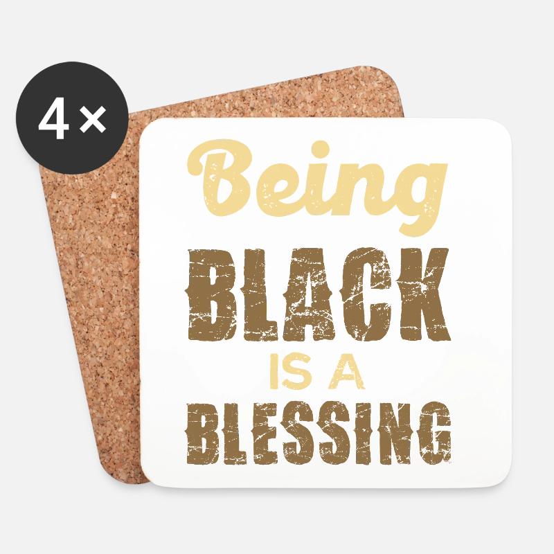 Being Black is a Blessing - Untersetzer (4er-Set) - Weiß