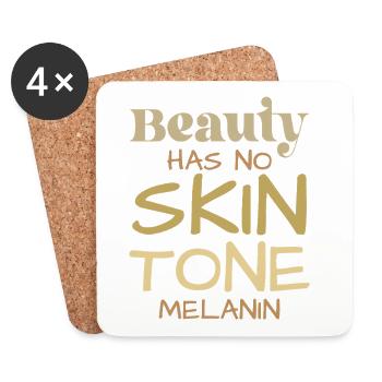 La beauté ne connaît pas de teint de peau - Dessous de verre (lot de 4) - blanc - Devant