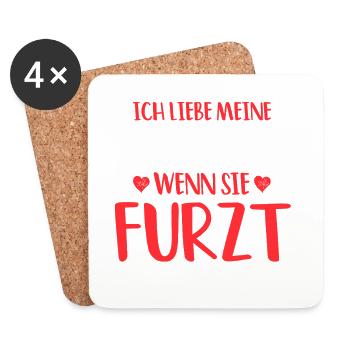 I love my sister farting farting farting - Coasters (set of 4) - white - Front