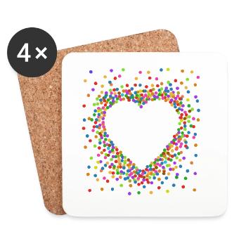 Confetti in the Heart - Carnaval en costume de sang - Dessous de verre (lot de 4) - blanc - Devant