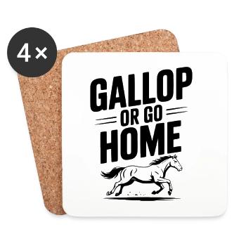 Au galop ou rentre chez toi - Dessous de verre (lot de 4) - blanc - Devant