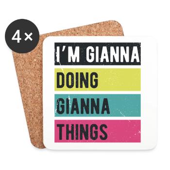 I’m Gianna Doing Gianna Things Retro Colors - Coasters (set of 4) - white - Front