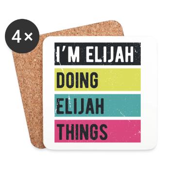 I’m Elijah Doing Elijah Things Retro Colors - Coasters (set of 4) - white - Front