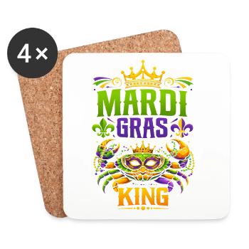 Mardi Gras King Mask Splendor - Coasters (set of 4) - white - Front